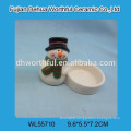 Wholesales Christmas snowman design ceramic candle holder
